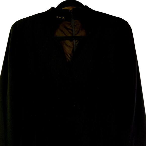 AKIRA Dress 8 Vintage Union Made 100% Silk Scallop V Neckline Midi Hidden Zipper - Picture 4 of 13